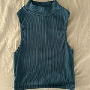Zara Deep Blue High Neck Tank Top